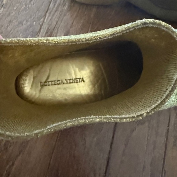 BOTTEGA VENETA Puddle Glitter Monobloc Chelsea Rubber Boots Gold Sz 39 EU/9 US - Picture 10 of 13